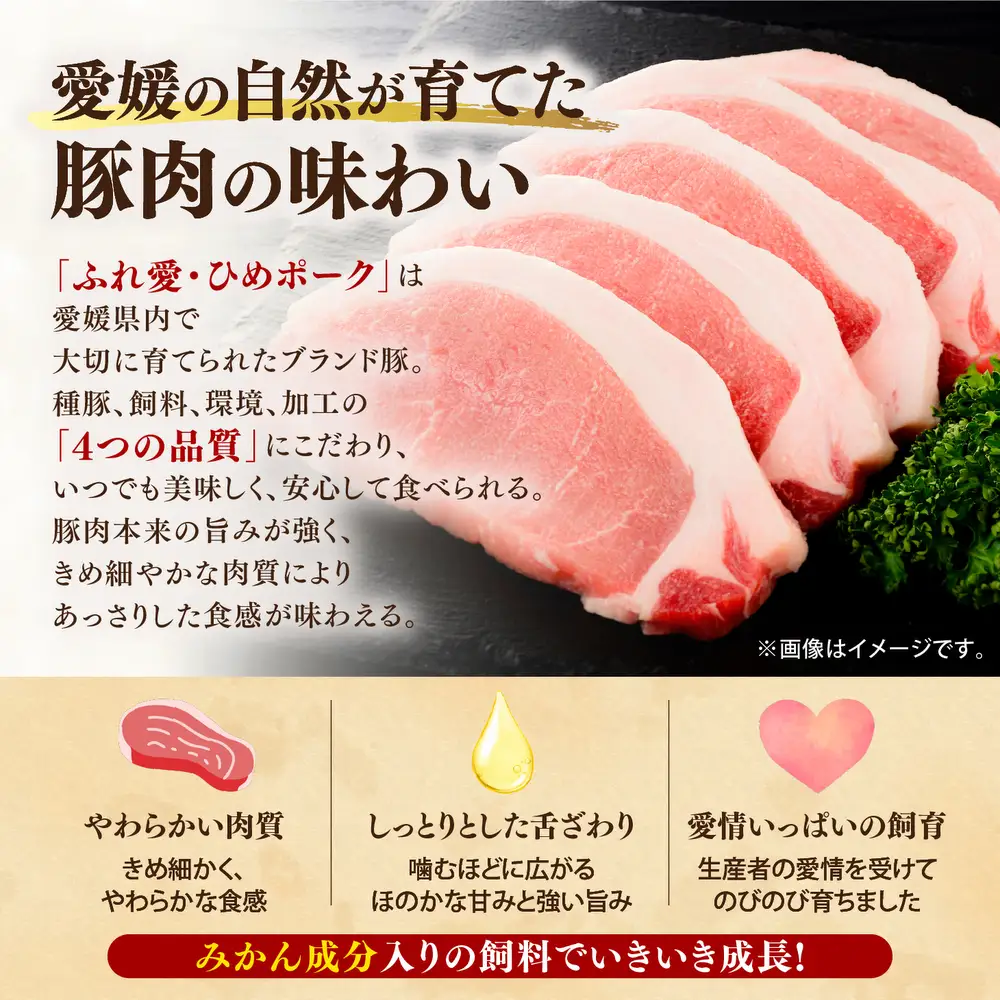 ふれ愛・媛ポーク 豚ロース 1.2kg 焼肉用・生姜焼き用 各600g｜ 愛媛県産 ブランド豚 冷凍 BBQ 子ども にも人気 豚肉 豚 butaniku ロース 料理 やきにく しょうがやき 20,000円 愛媛県 鬼北町