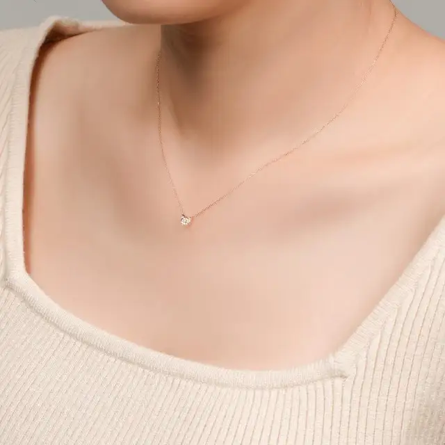 K18PG ネコモチーフ ダイヤモンド ネックレス/c0083