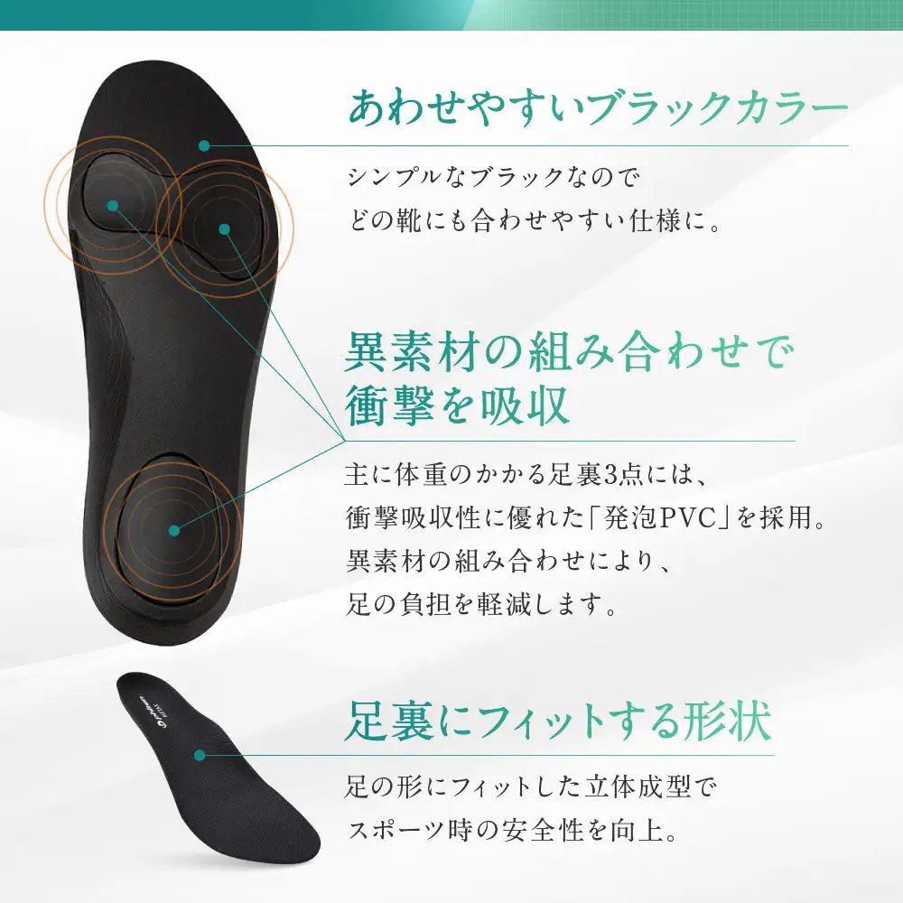 ファイテン インソール カップタイプ メタックス ブラック 24.5～26.0cm 靴中敷き 靴