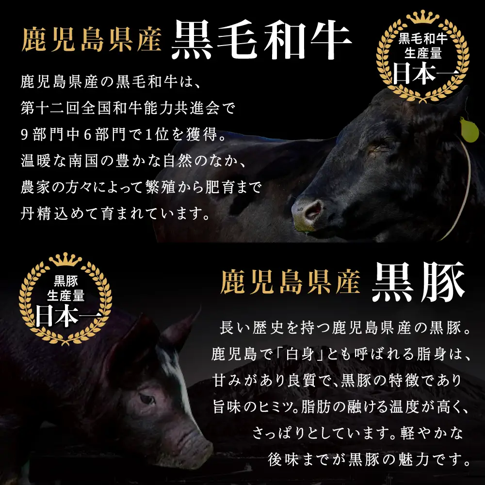 【鹿児島県産】黒毛和牛 赤身もも ＆ 黒豚 肩ロース セット すきやき・しゃぶしゃぶ用 スライス 計900g すき焼き しゃぶしゃぶ モモ カタロース おすすめ 人気 ランキング 国産 お肉 牛肉 豚肉 小分け スライス 薄切り パック 鍋 豚しゃぶ 冷しゃぶ 冷凍 スターゼン 南さつま市