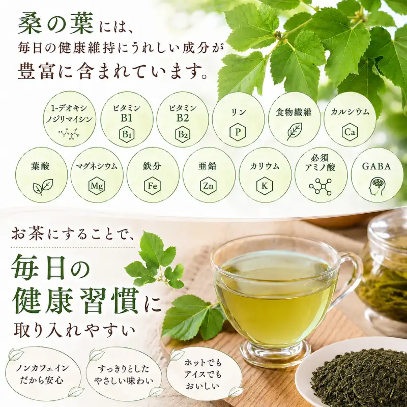 桑茶 セット 2袋（リーフ100g＋パウダー50g） 国産 マルベリーティー