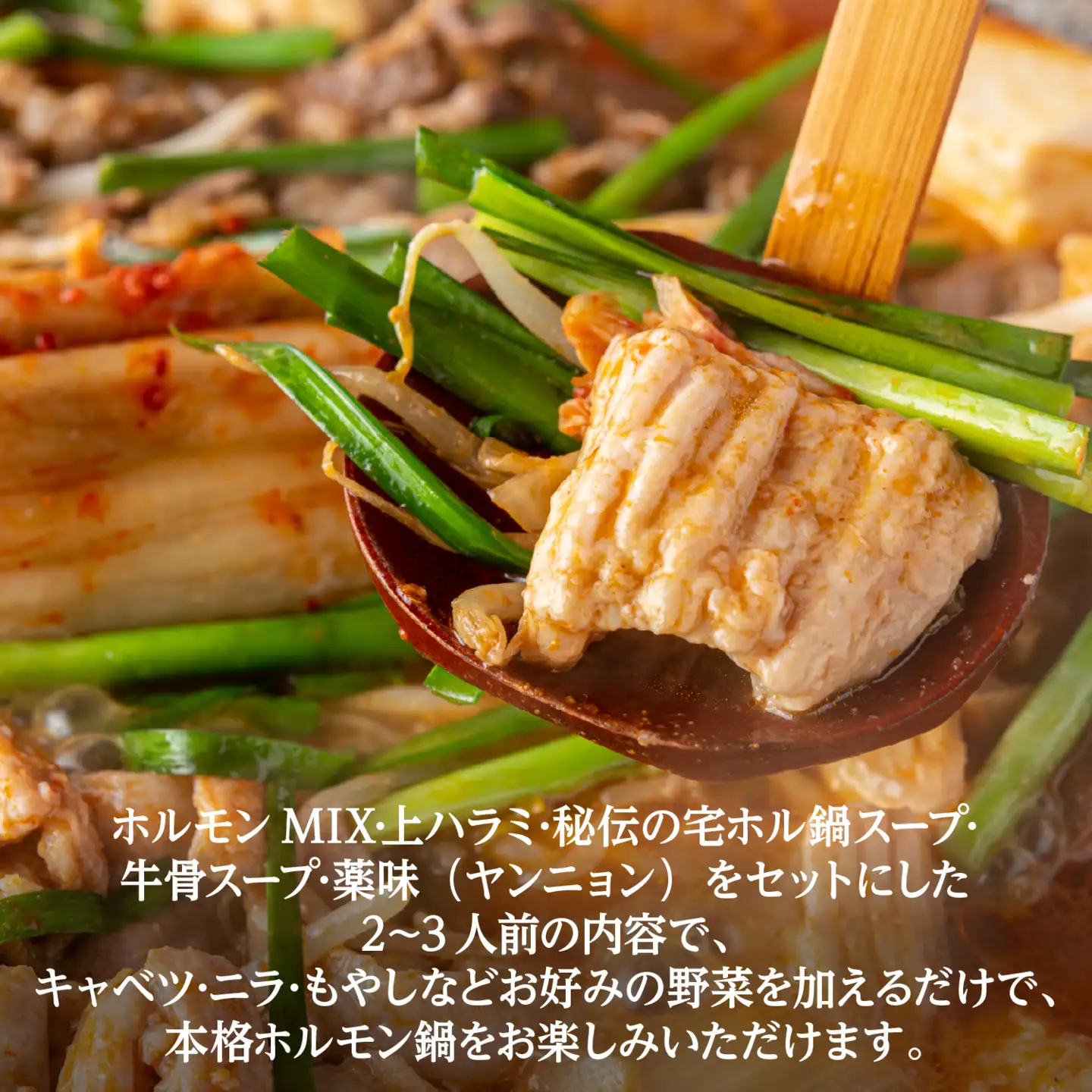【名物】〆まで美味しい 濃厚牛骨スープが効いた「宅ホル鍋」(２～３人前) 特製ヤンニョンジャン付き