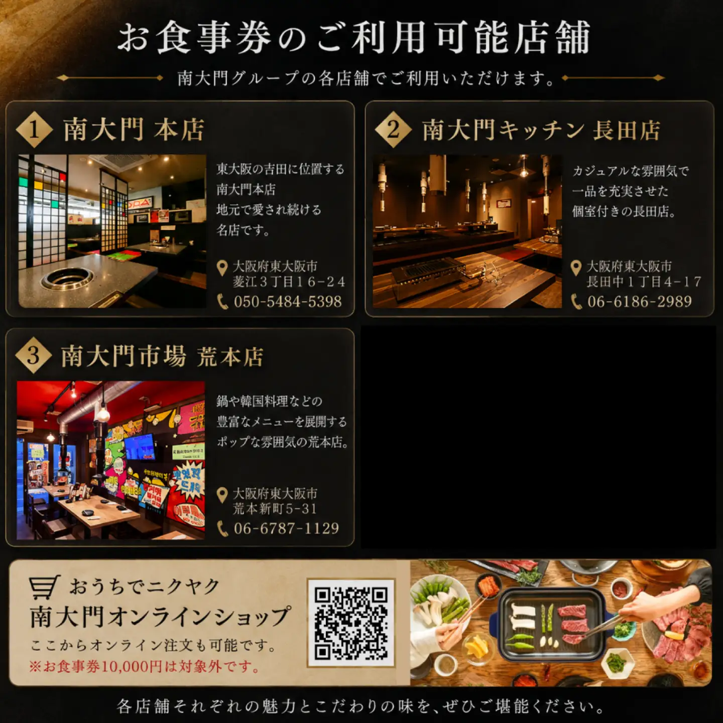 南大門食事券10,000円分