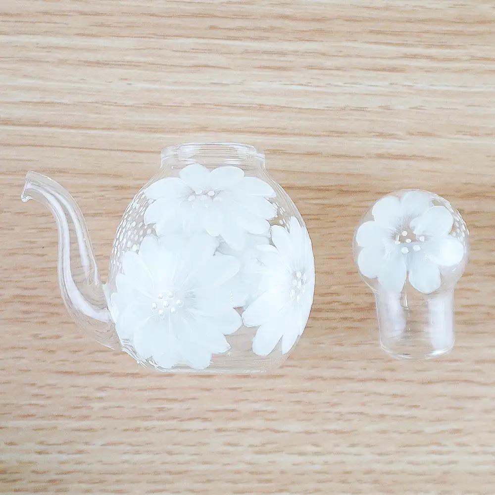 【絵付け手描き/硝子】醤油とビネガー入れ「小菊」筒井啓子作