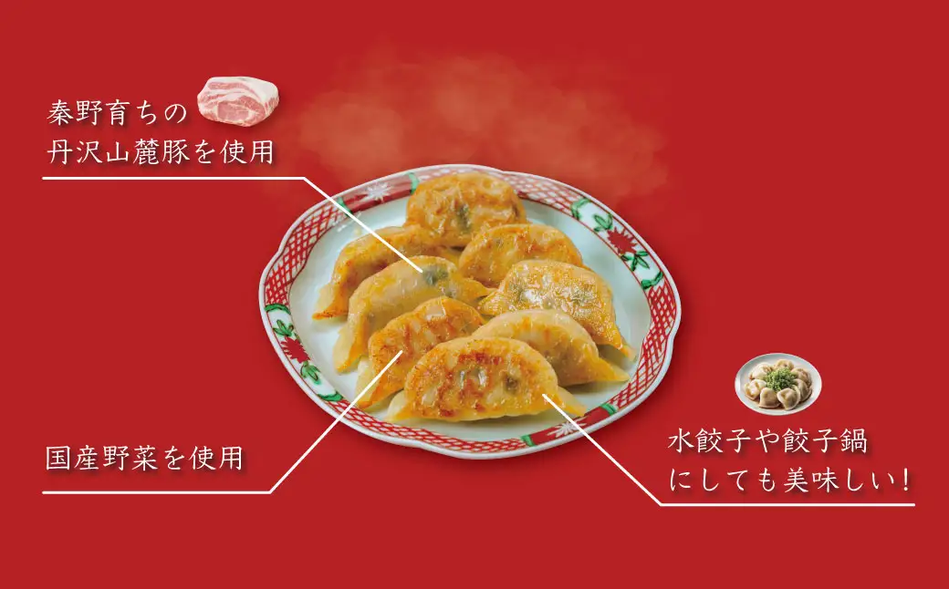 はだの餃子 30個入り｜丹沢清流豚使用 本格冷凍餃子　餃子　冷凍餃子　焼き餃子　豚肉　惣菜　冷凍食品　おかず　点心　神奈川県　秦野市 [005-58]
