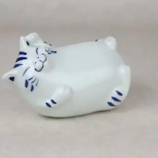 有田焼 笑いネコ 置物【大慶】 ねこ 猫 幸運 福 かわいい 玄関 商売繁盛 家内安全 ci084
