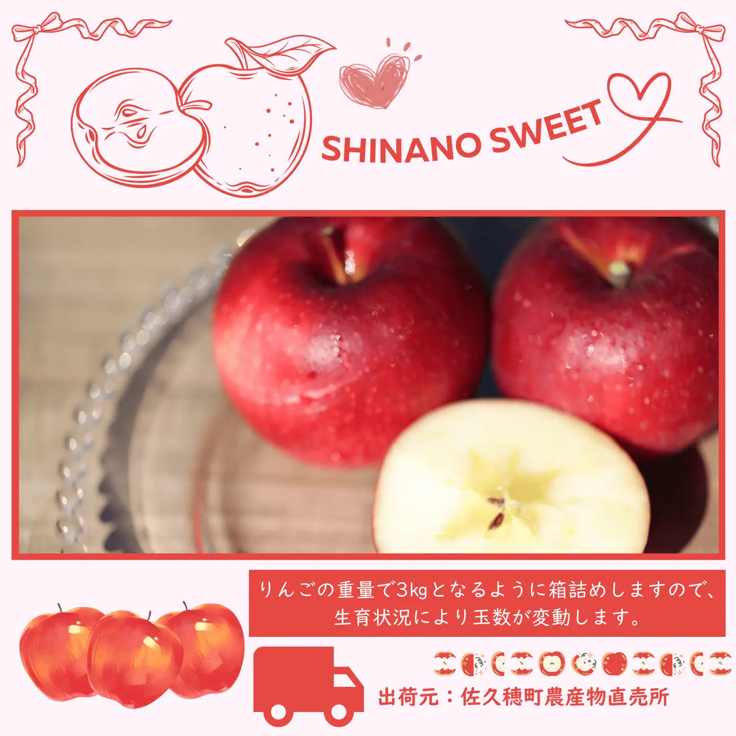 佐久穂町産　シナノスイート3kg箱　贈答用［CH-116］