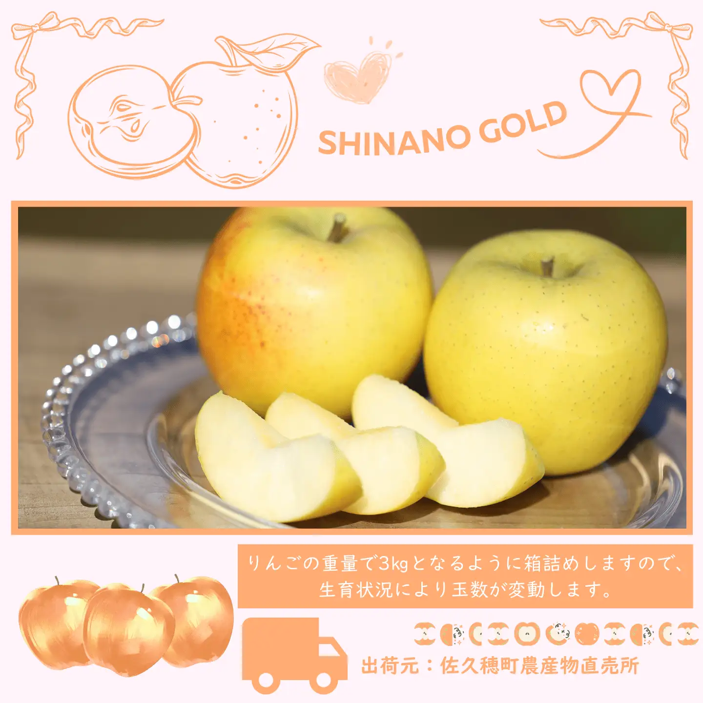 佐久穂町産　シナノゴールド3kg箱　贈答用［CH-117］