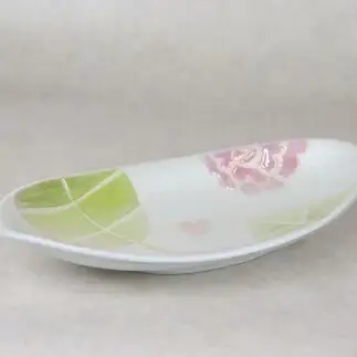 有田焼 バララスターなぶり小判皿 ピンク【大慶】皿 食器 うつわ 器 プレート 花 かわいい ギフト ci089
