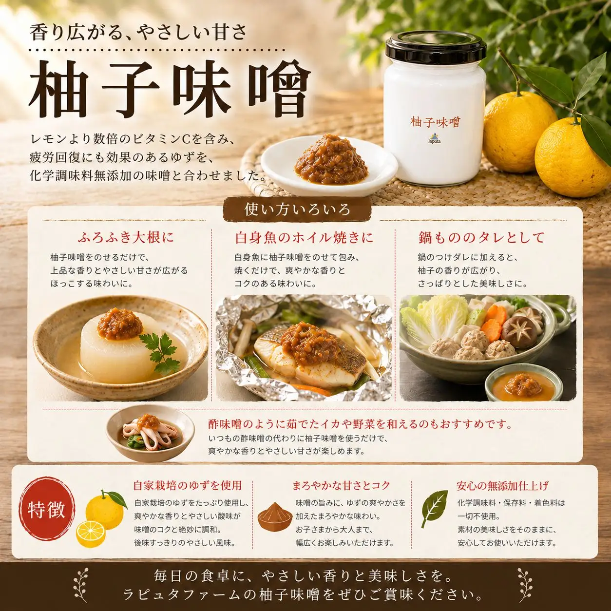 果樹園レストラン ラピュタファーム 人気の味噌3種セット｜RPT 味噌
