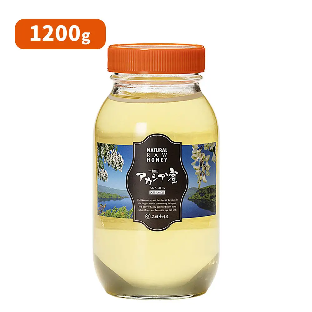 《定期便5ヶ月》はちみつ 天然十和田 アカシア蜂蜜 1200g ビン