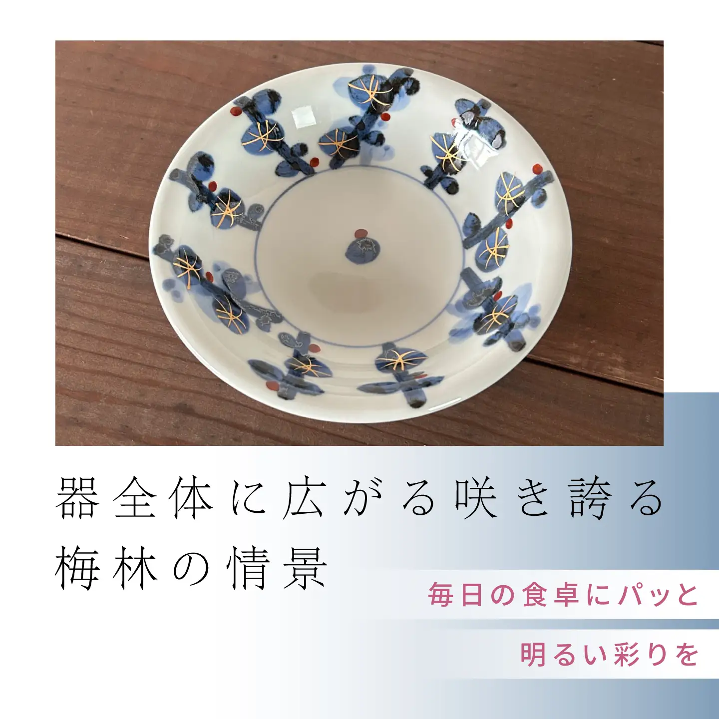 砥部焼 17cm深皿 梅林 深皿 BJCV007