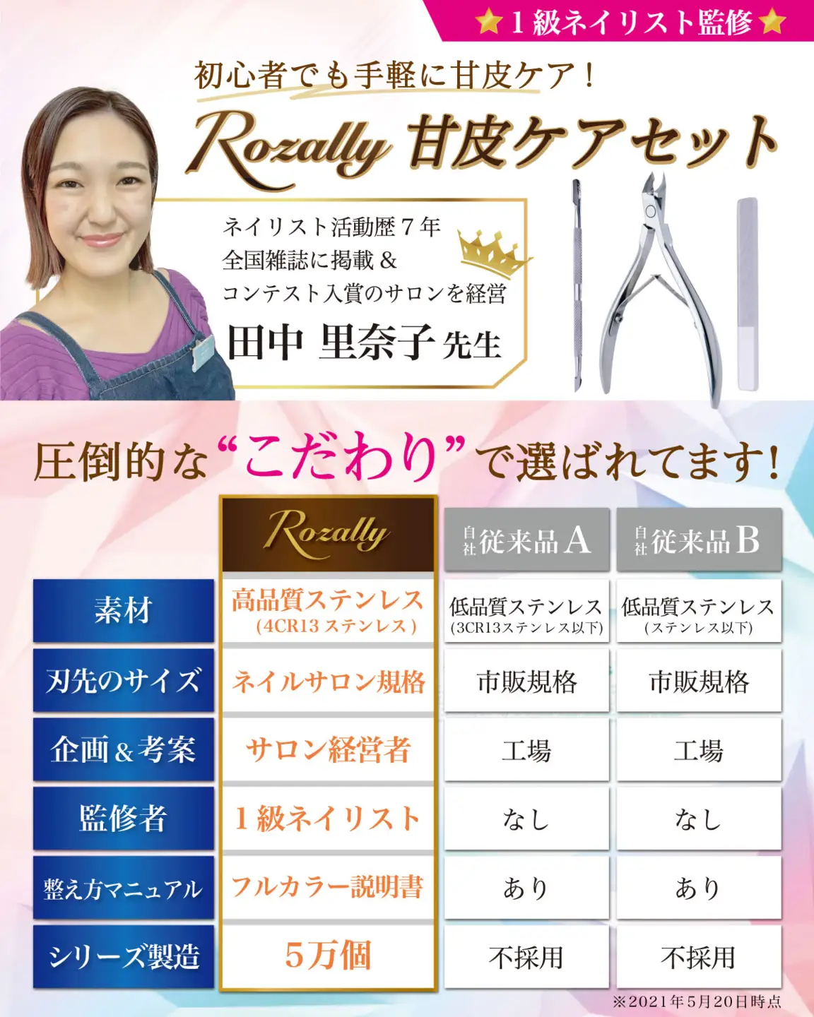 【ネイリスト監修】 キューティクルニッパー 甘皮ニッパー 【kw0286-0022】