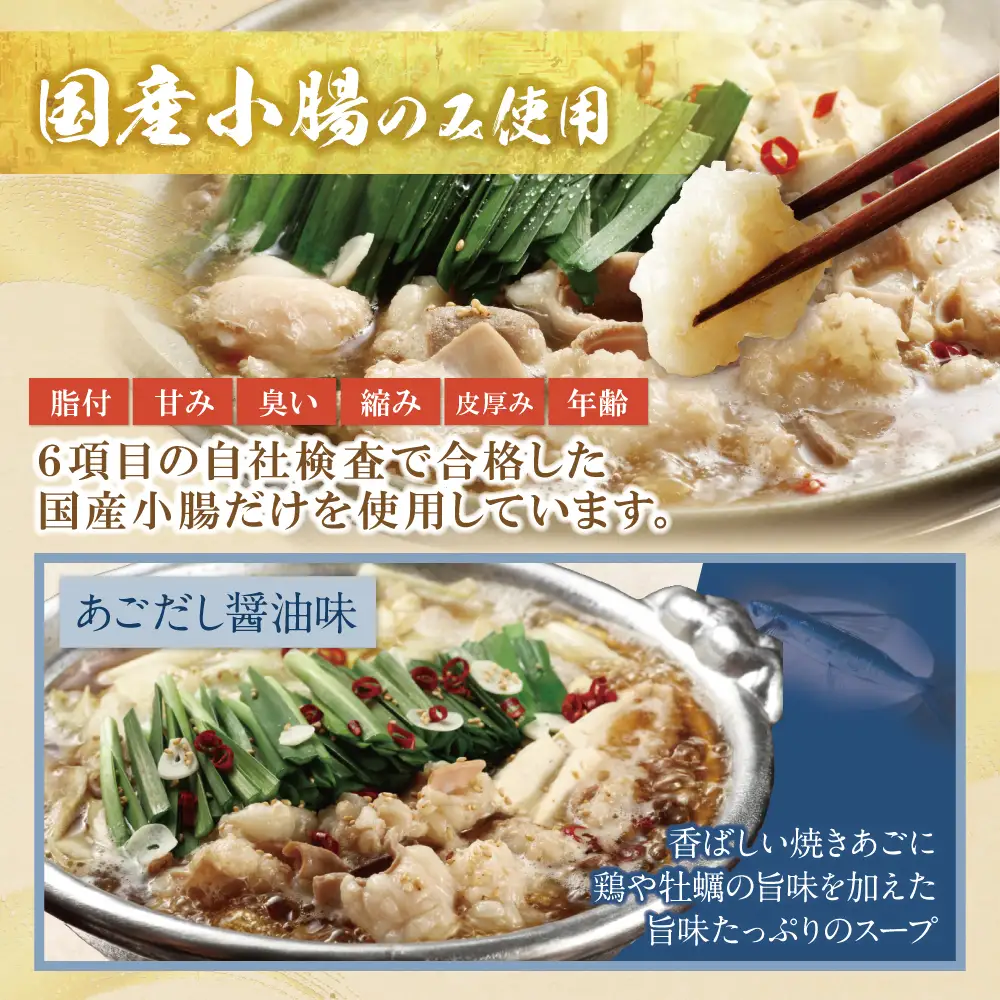 Z61-304 博多若杉 【訳あり】牛もつ鍋(2人前×5セット)あごだし醤油味 定期便 (隔月・年6回)