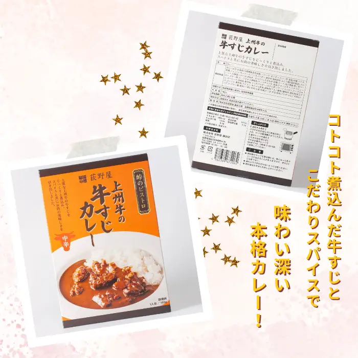 【9/30受付終了】峠のビストロ 上州牛の牛すじカレー 中辛 4個セット/ 荻野屋 おぎのや [99-20]