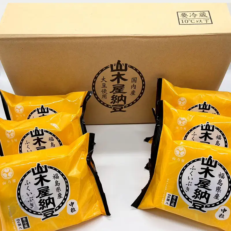 山乃屋の山木屋 中粒 納豆 ふくいぶき 18個 納豆 大豆 健康 発酵食品 ギフト おすすめ 川俣町 福島県   FAF-0283