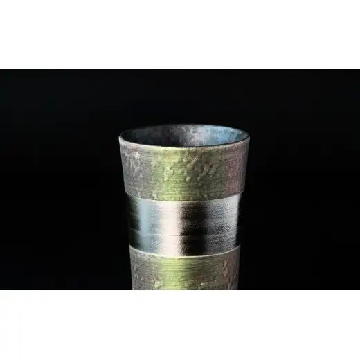 ＜NYが認めた逸品＞  有田焼 麟 Lin プラチナタンブラー 2個セット (Green Purple) 【金照堂】 酒器 ビアカップ フリーカップ ギフト bj082