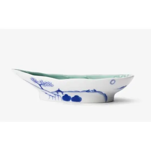 有田焼 笹青磁 ペア竹の子彫刻皿【深川製磁】食器 器 うつわ 高台皿 セット 和食器 伝統工芸 青磁 翡翠 たけのこ タケノコ aa066