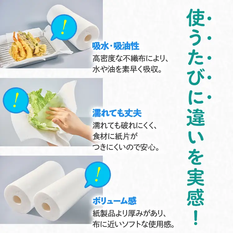 クッキングペーパープロ仕様 80枚巻 6パック 12ロール×1箱×2回(隔月配送)｜ キッチンペーパー 