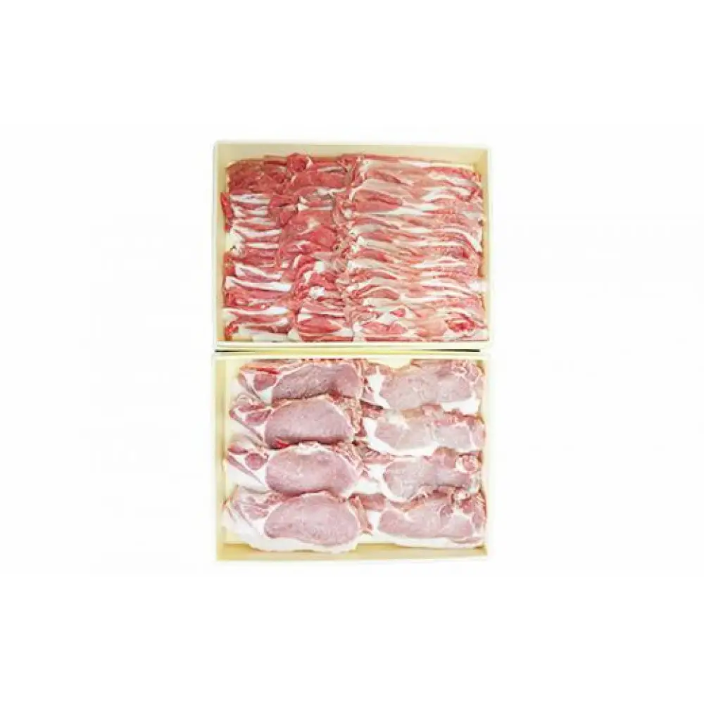 能登豚詰め合わせ　ロース　しゃぶしゃぶ用　1kg、ロース　テキカツ用　1kg（125g×8枚）
