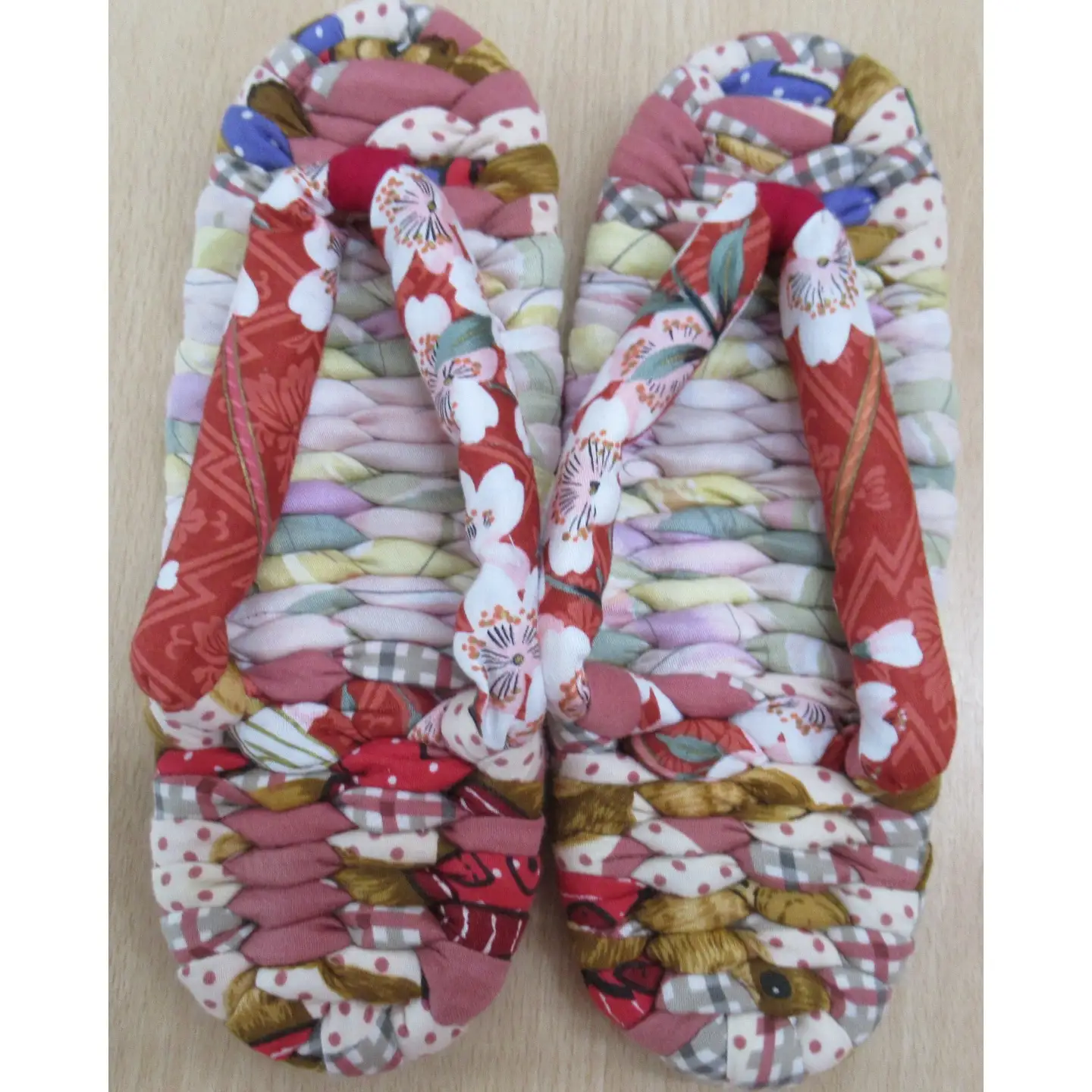 串原の布ぞうり 女性用 Mサイズ (23.5cm?24.5cm) / ぞうり 草履 女用 履物 室内履き 恵那市 / マレットハウス[AUCU007]