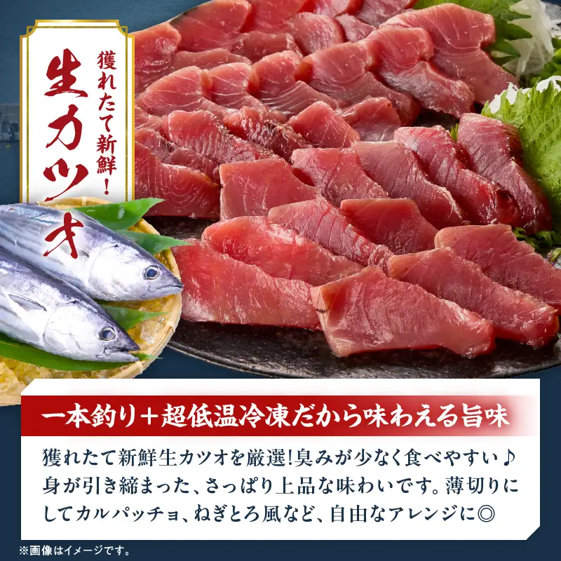 獲れたて 新鮮 生カツオ刺身 計800g 魚 魚介類 海鮮 食品 国産_DB52-26