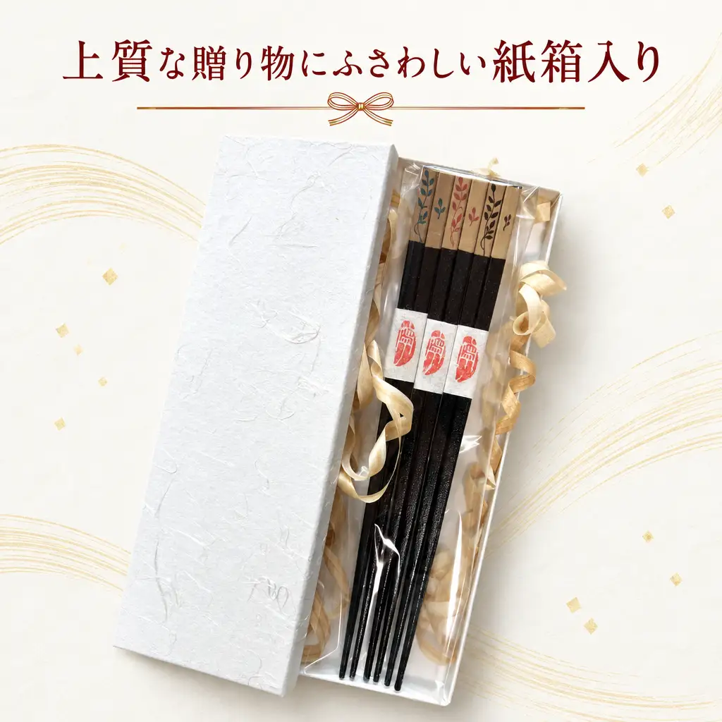 ヒノキ箸　3膳セット（紙箱入り） shk001