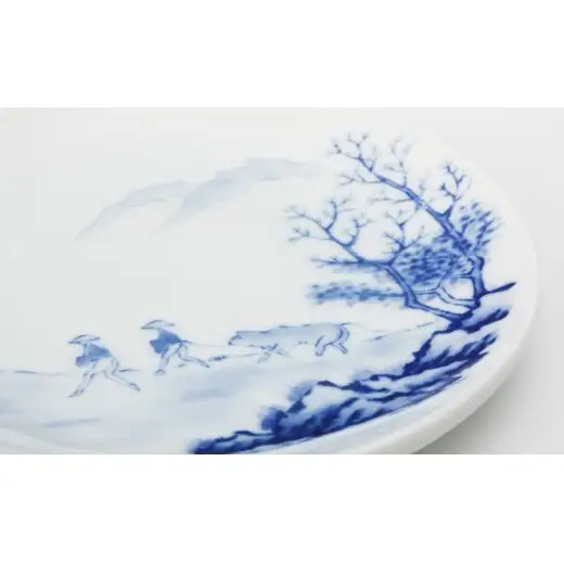 有田焼 絵変山水 銘々皿揃【深川製磁】食器 器 うつわ 和食器 銘々皿 取り皿 小皿 伝統工芸 染付 手描き 山水画 有田山水 セット aa062
