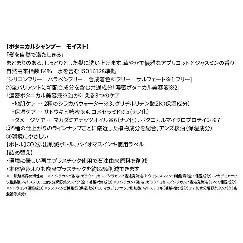 BOTANIST ボタニスト ボタニカル シャンプー 単品【モイスト】 （詰替）2個【ネコポス】