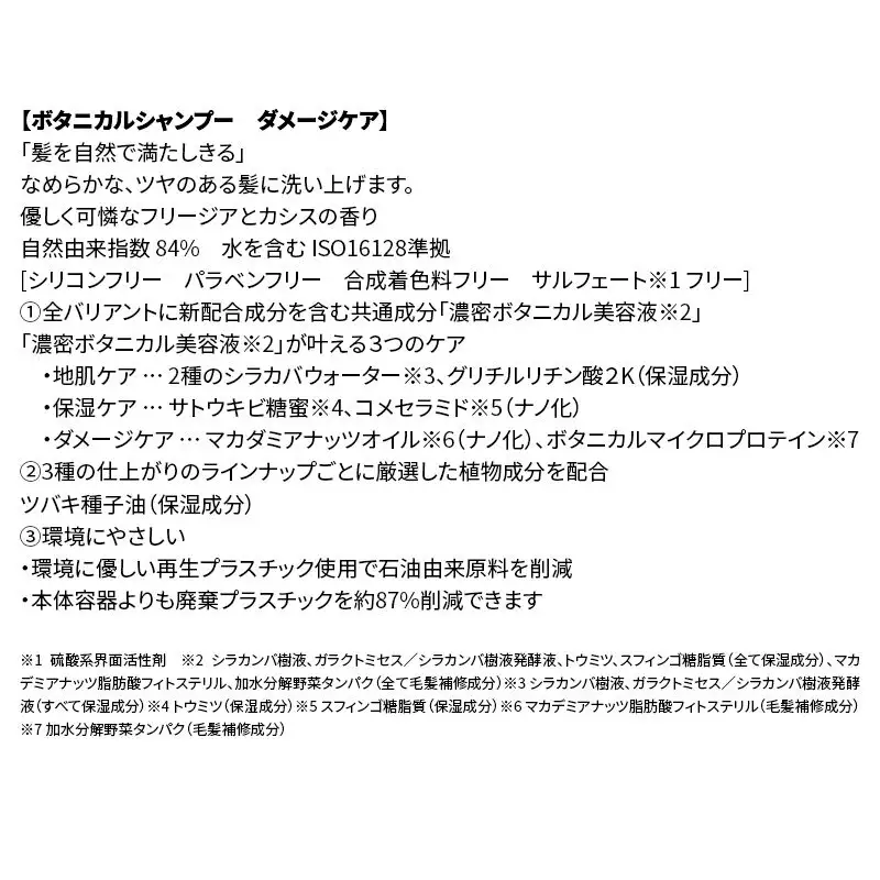《訳あり》BOTANIST ボタニスト ボタニカル シャンプー 【ダメージケア】（大容量詰替）4個