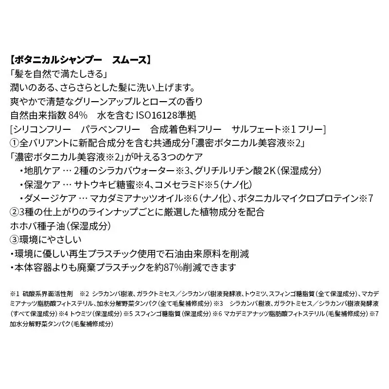 《訳あり》BOTANIST ボタニスト ボタニカル シャンプー 【スムース】（大容量詰替）4個