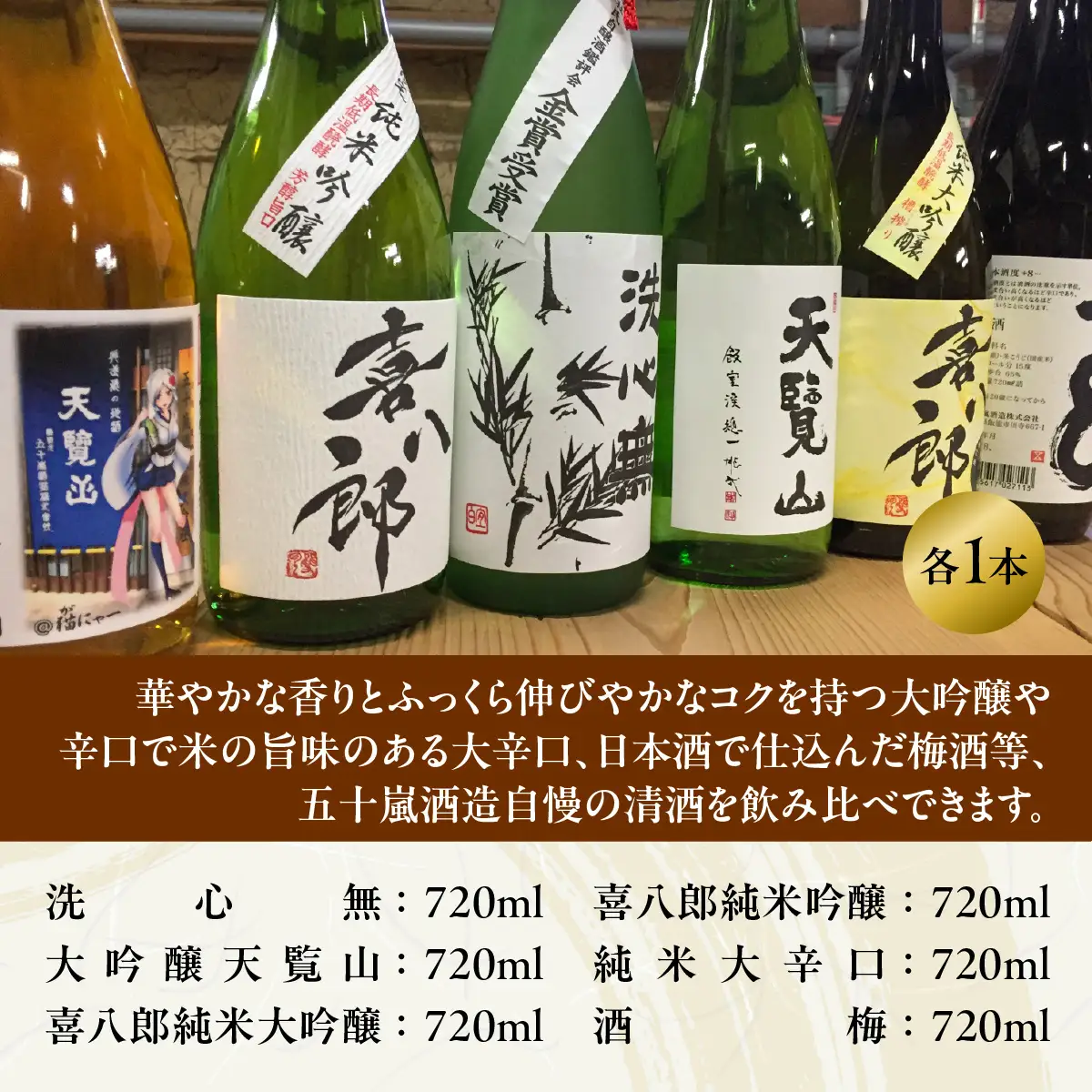 【日本酒】天覧山 豪華飲み比べ6本セット 純米大吟醸酒 お酒 大吟醸酒 HNNBG004