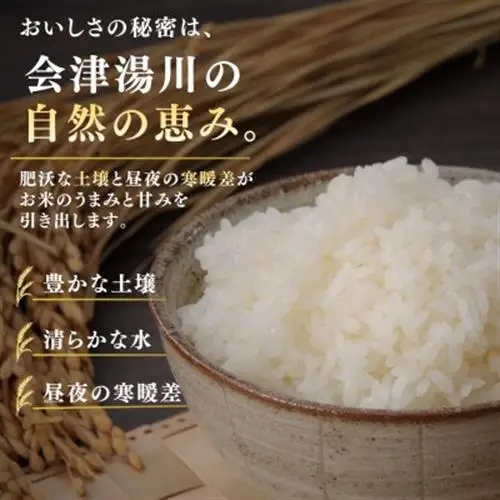 【発送月固定定期便】湯川村産コシヒカリ 精米10kg(R8.11・R9.1・3・5・7・9)全6回【4091510】
