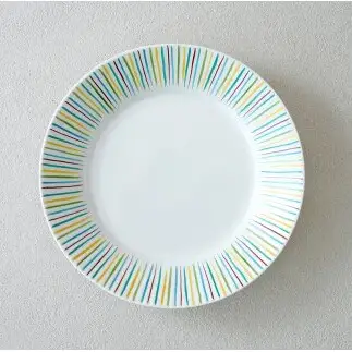 有田焼 5色十草 リムプレート皿 21cm【中山陶和堂】 食器 うつわ 器 プレート 皿 かわいい カラフル bv015