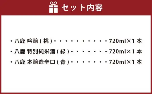 定番 飲み比べ 3本セット (桃・緑・青) 720ml 吟醸酒 日本酒 純米酒