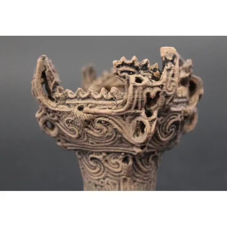 笹山遺跡・火焔型土器レプリカ 9cm （台座1cm・簡易ろうそく立て・ありがとうろうそく10本・マッチ付） 手作り 陶芸品 新潟市