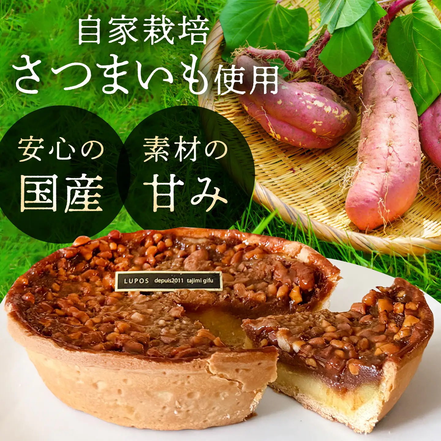 キャラメルヌガーとスイートポテトのタルト 1ホール 15cm [TBN044] タルト