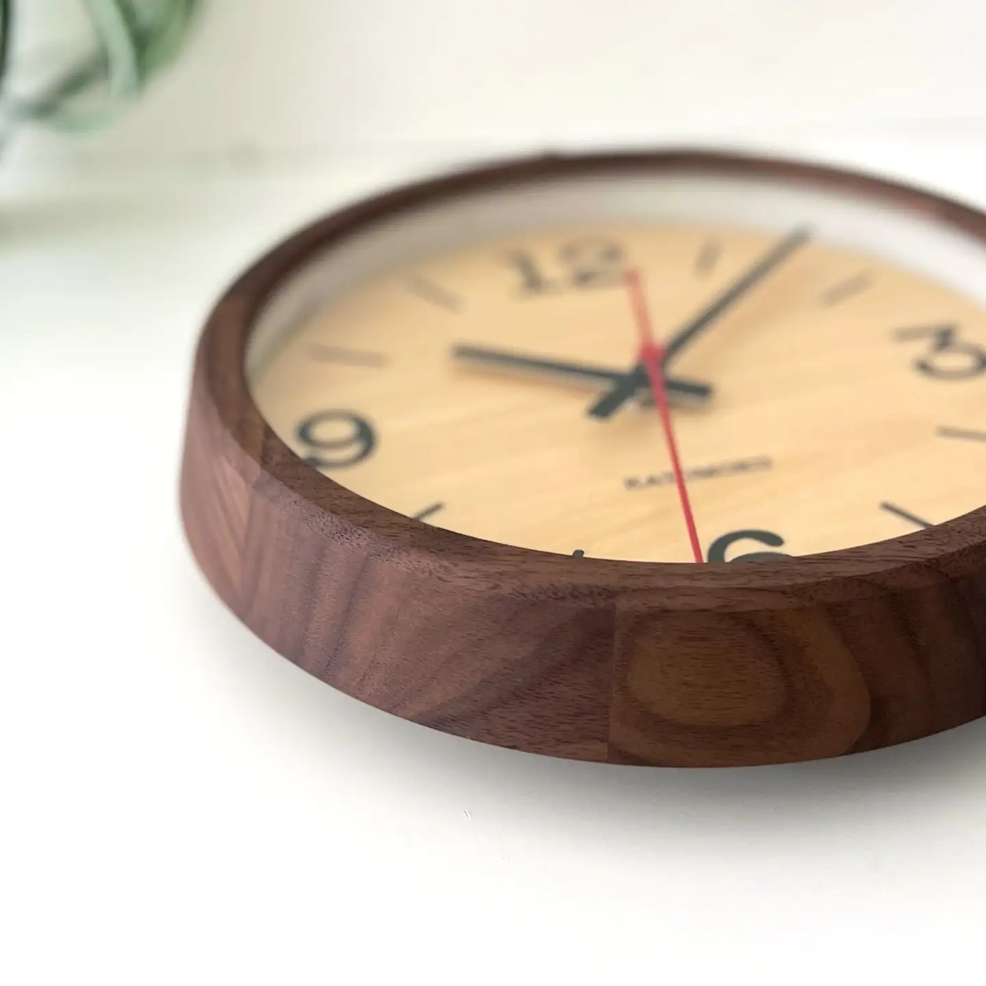 KATOMOKU muku clock 21 ウォールナット km-136WARC 木製 電波時計