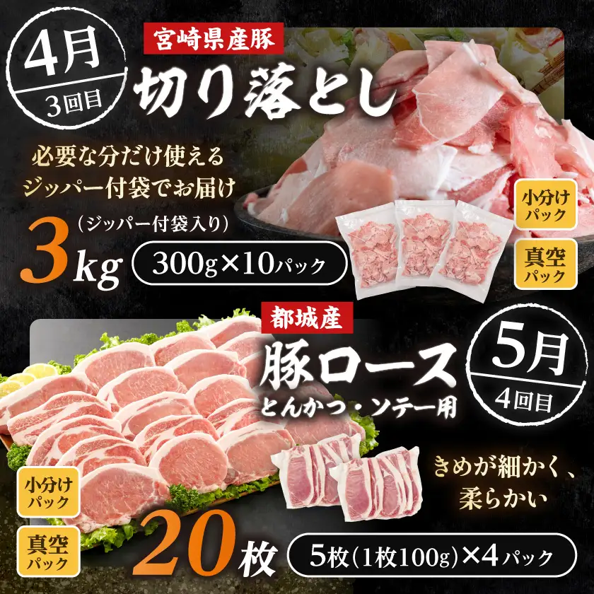 【☆セレクト定期便☆】これぞ「豚ざんまい」！定期便(6ヶ月)≪2027年お届け≫〔T83-6-S004〕_(都城市)