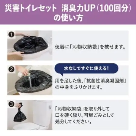災害トイレセット 消臭力UP(100回分)TLS-500【1776581】