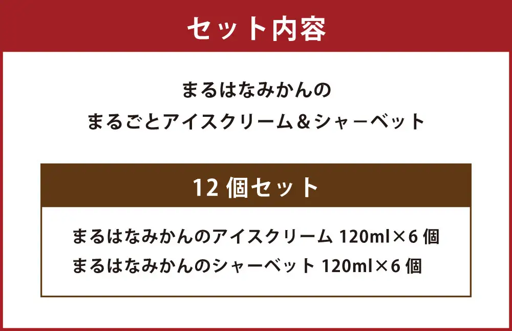 まるはなみかんのまるごと アイスクリーム ＆ シャ－ベット 12個 みかん ミカン スイーツ お菓子 おかし 菓子 アイス 高濃度みかん 果実 果物 くだもの 柑橘 甘い 酸味 フルーツ 冷凍
