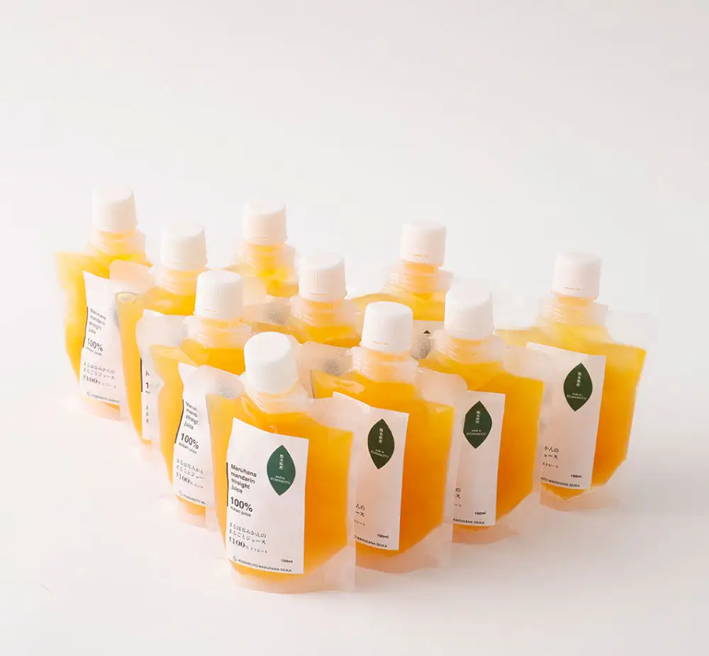 まるはなみかんのまるごとジュ－ス 150ml パウチ × 10個 ジュース ストレート ストレートジュ－ス みかん ミカン フルーツ 果汁 果実 果物 くだもの 柑橘 甘味 コク 高濃度みかん 国産 熊本県産 冷蔵
