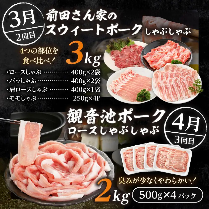 【☆セレクト定期便☆】ブランドポーク☆しゃぶしゃぶ・6月小間有り☆定期便(5ヶ月)≪2027年お届け≫〔S-009-T5-2027〕_(都城市)
