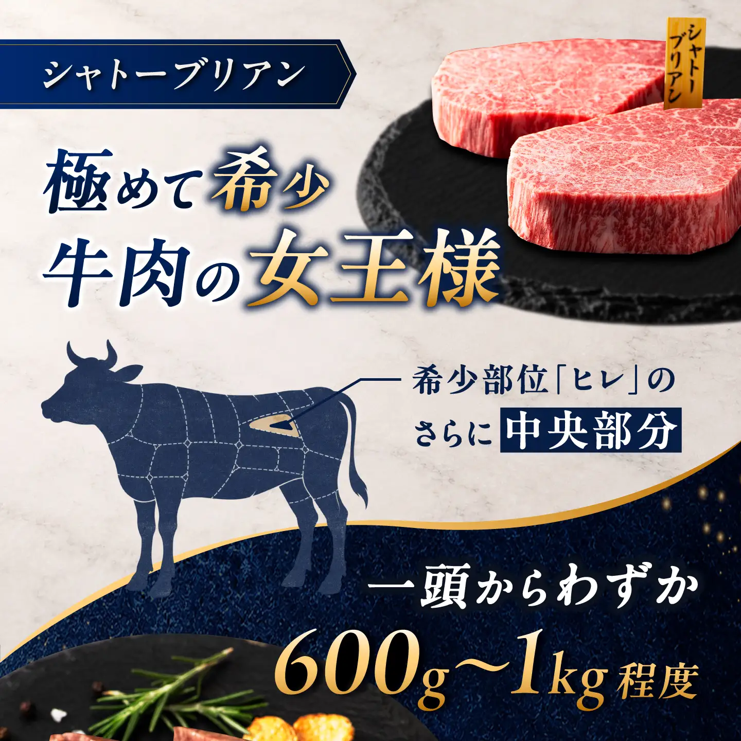 佐賀牛 シャトーブリアン 600g(150g×4枚)/ 久田精肉店[UFG002]
