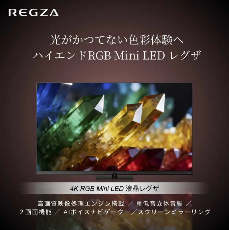 TVS REGZA【標準設置費込み】 RGB Mini LED液晶テレビ REGZA レグザ ZX2 65V型 4K対応 4Kチューナー内蔵 YouTube対応 Bluetooth対応 65ZX2S 【kw0085-0090-1】