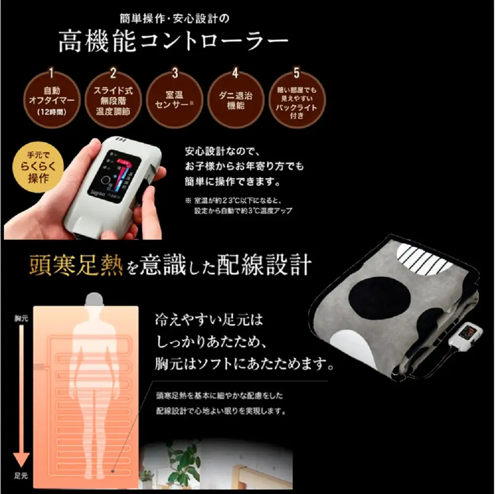 【選べるカラー】【190×140cm】やわらかプレミアムボア電気掛敷兼用毛布（グレー SB20KW06-GY・ブラウン SB20KW06-BR・ベージュ SB20KW06-BE）