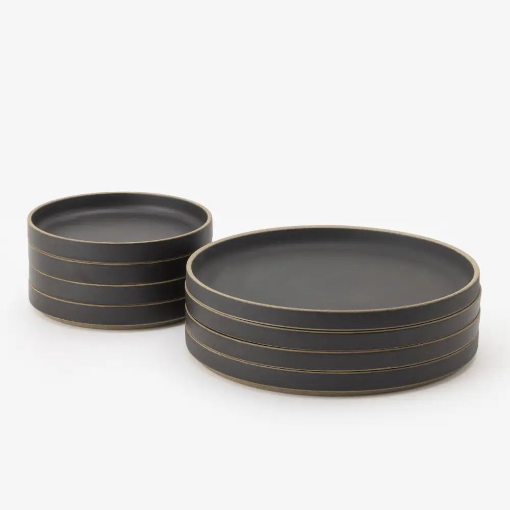 波佐見焼 HASAMI PORCELAIN】HP ブラック Plate 145 mm ＆ Plate 220