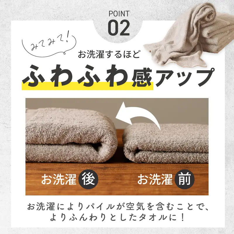 濃色カラー バスタオル 2枚（サンドベージュ）