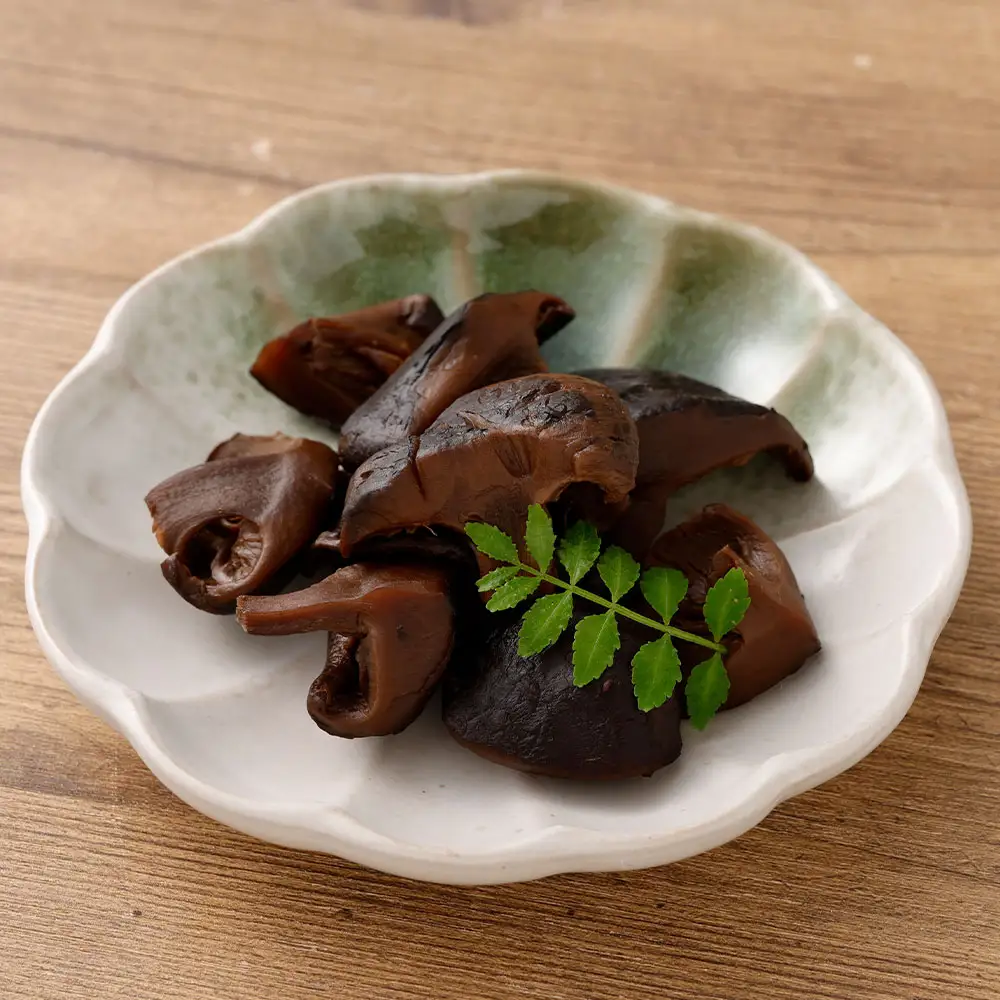 大分県九重町産 椎茸 うま煮 （ 黒帯 ） 1箱 6瓶入 （ 1瓶 約55g ） しいたけ シイタケ 原木乾しいたけ きのこ キノコ 丸大豆しょうゆ 醤油 しょうゆ 瓶