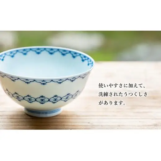 G459p 〈嘉久正窯〉輪宝 茶碗 こと?んふ?り 6寸皿 計6点セット 手描き 染付 飯碗 茶碗 丼 ケーキ皿